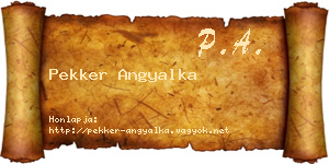 Pekker Angyalka névjegykártya